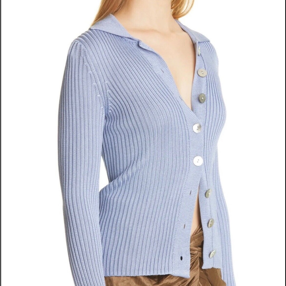 NWT Vince Blue Ribbed Knit Cardigan